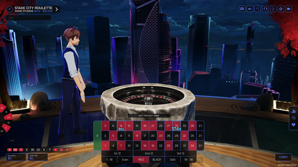 Stake City Roulette game